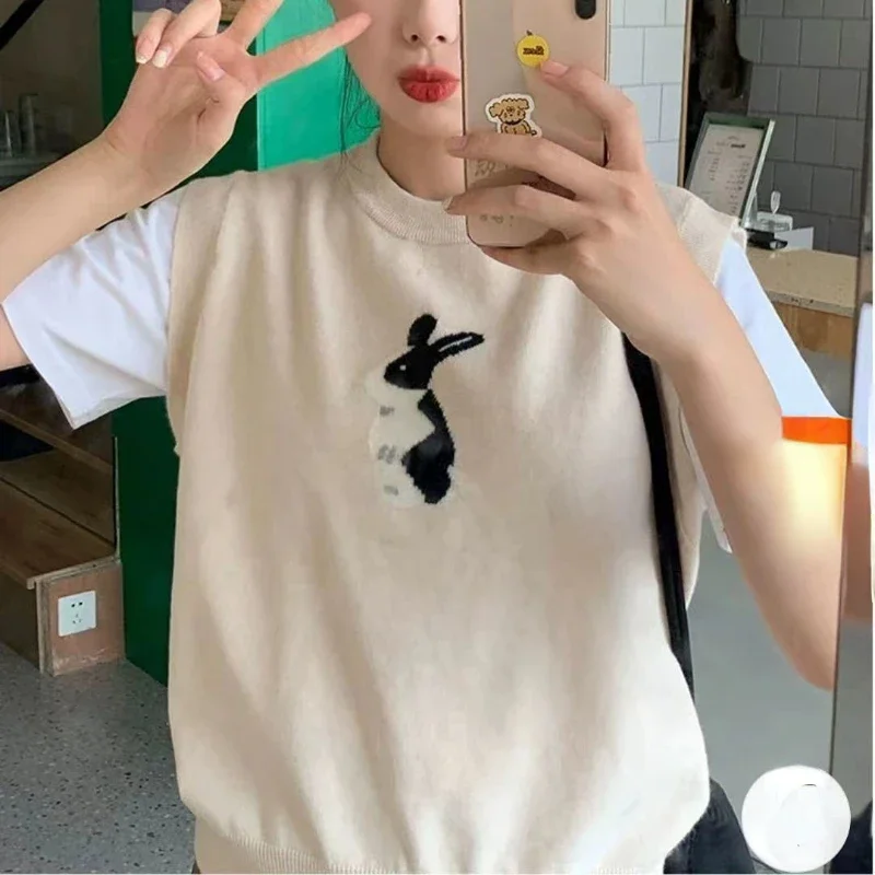 Свитер жилеты женский свободный простой удобный весенний Повседневный