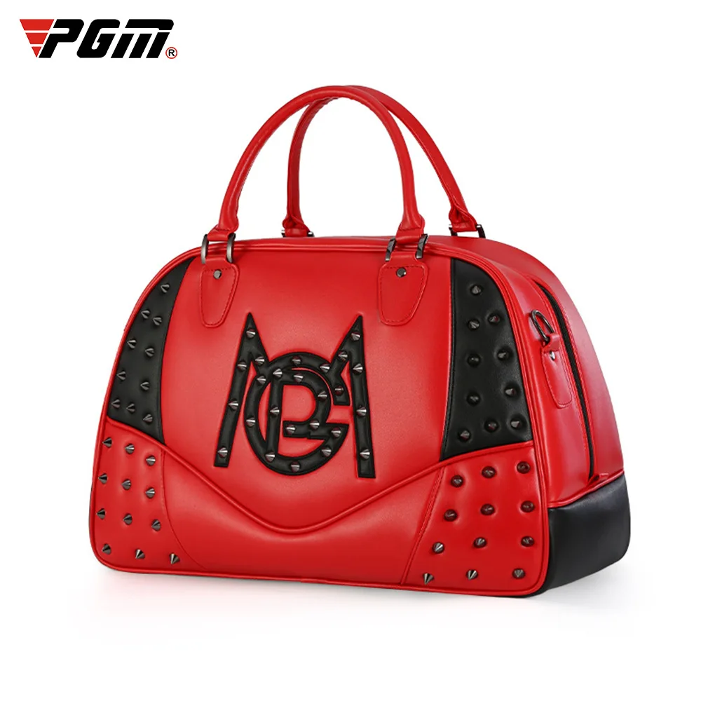 PGM Ladies Golf Bag Fashion Rivet Ball Bag Waterproof Microfiber Clothing Bag Large Capacity Ultra-Light Outdoor Storage Handbag