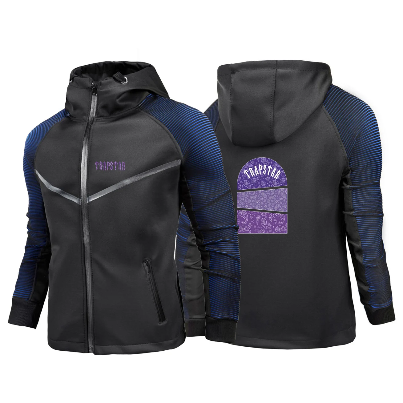 

TRAPSTAR ART OF WAR PAISLEY 2022 Men's New Long Sleeves Racing Suits Casual Jackets Zipper Hoodies Print High Quality Coats Tops