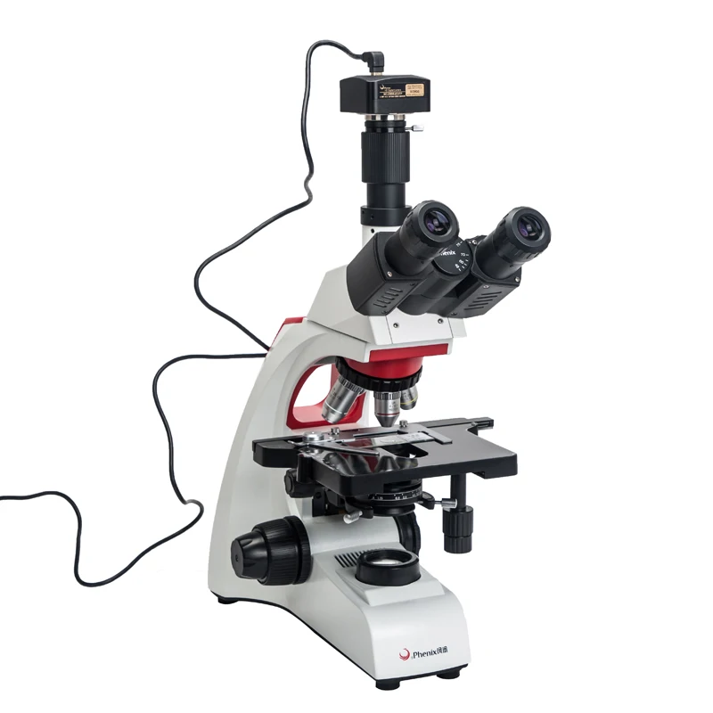 

Phenix 40X-1600X Microscope with 5MP CMOS Camera Live blood analysis Biological Trinocular Microscope