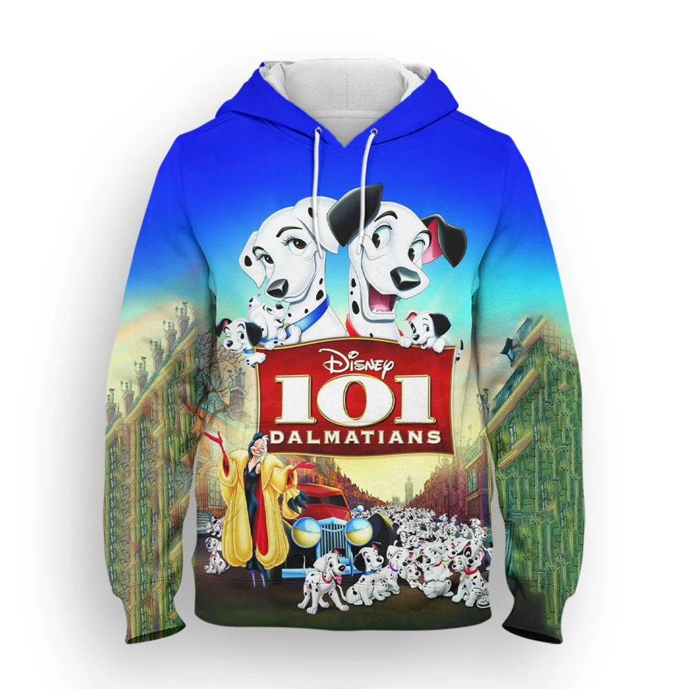 

Disney 101 Dalmatians Men's Hoodie Casual Spring Autumn Cartoon Anime Men's Pullover Disney 3D Printing Men's Sweatshirt