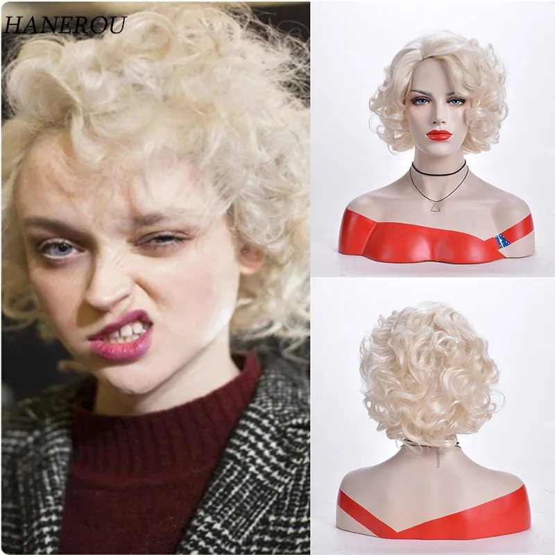 Женский парик короткие пушистые вьющиеся синтетические волосы подходит для