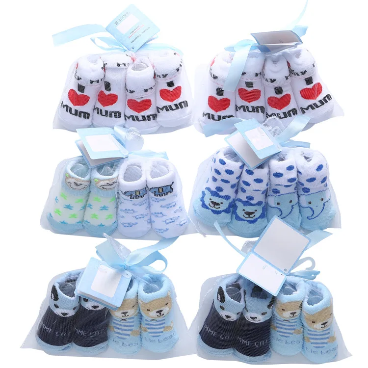 Носки детские хлопковые Осенние для новорожденных 0-12 лет 2 пары в наборе носки