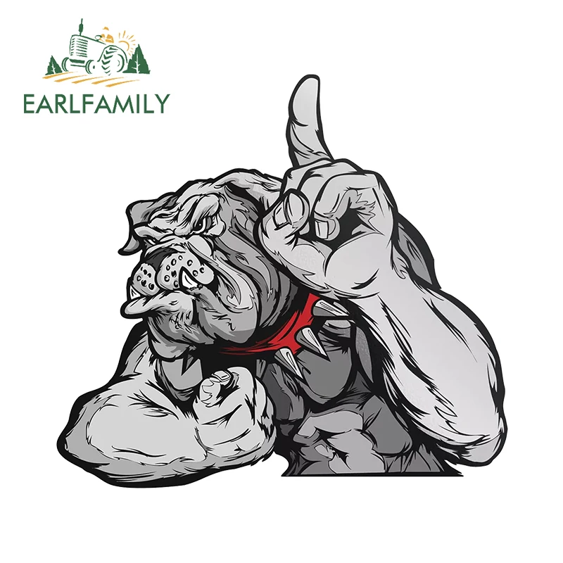 EARLFAMILY 13 см x 11 9 мультяшный бульдог гибкие ручки автомобильные наклейки сильное