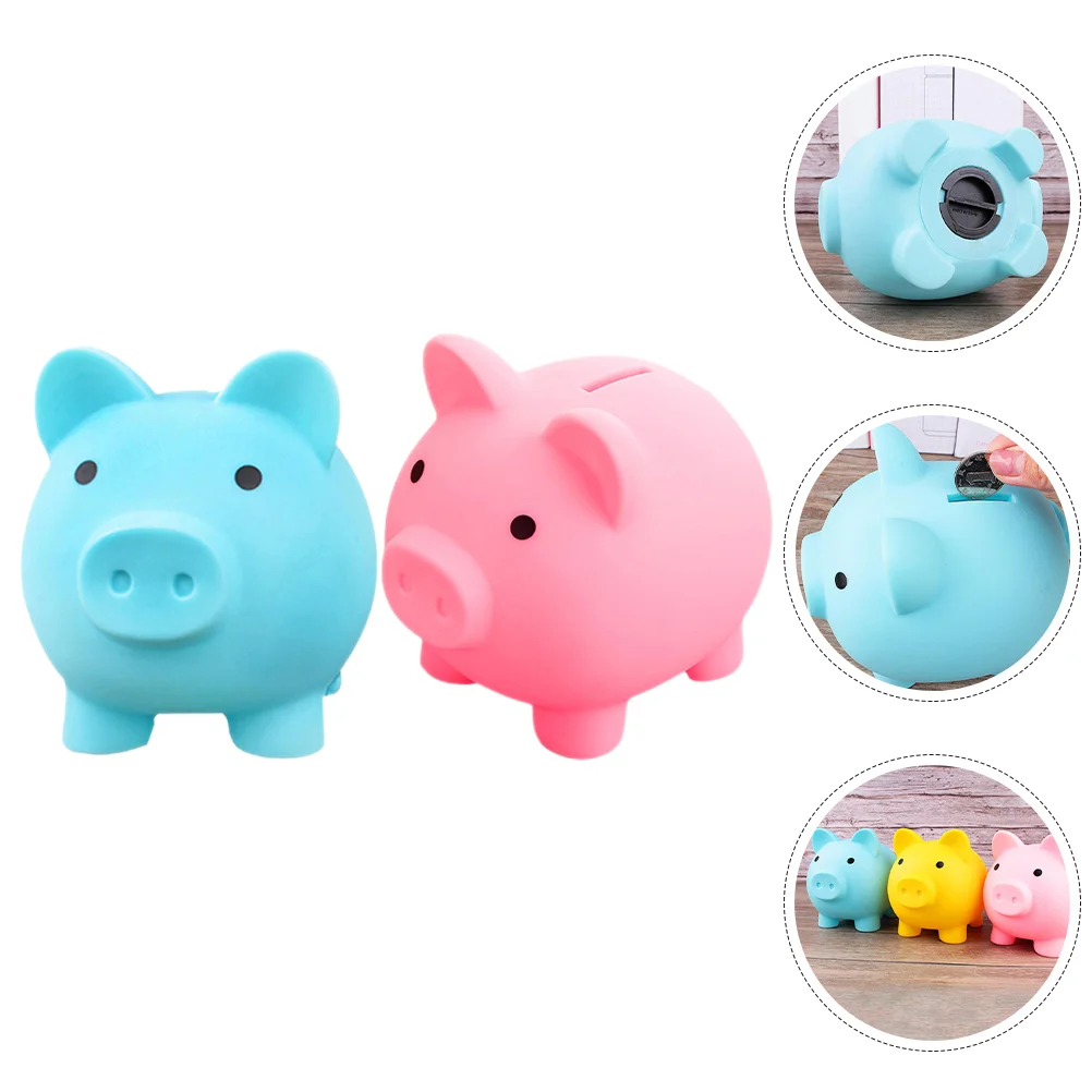 

2 Pcs Piggy Bank Banks Kids Toys for Girls Cartoon-shaped Money Pot Christmas Decor Decorative Lovely Cute