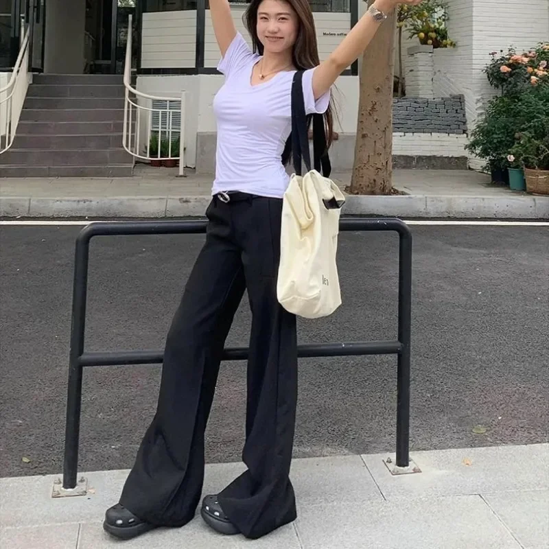 Джинсы для женщин универсальные черные с низкой талией осенние новые эластичные