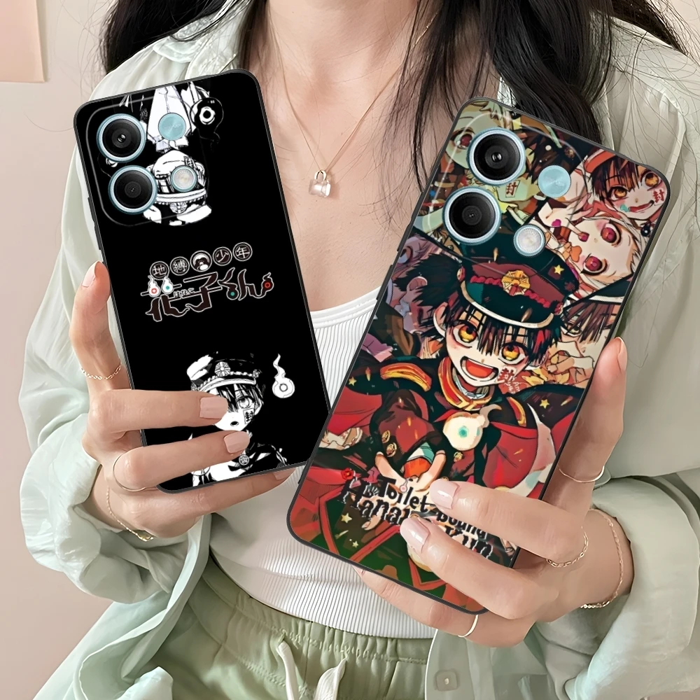 Умный чехол Hanako Kun для мобильного телефона Xiaomi Redmi Note 13 12 11 10 9 8 7 6 S A Pro Lite Plus 5G черный