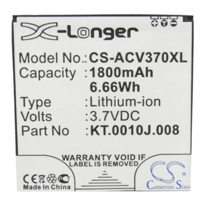 Аккумулятор для Acer V370 (JD-201212-JLQU-C11M-003 KT.0010J.008) 1800mAh | Мобильные телефоны и аксессуары