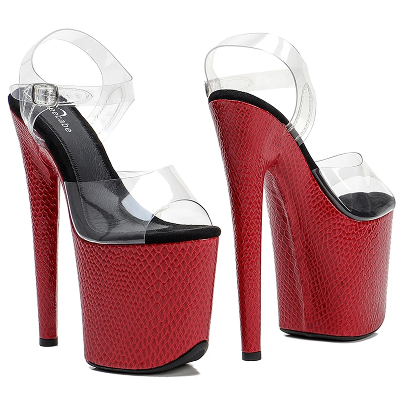 Leecabe 20cm/ 8inches PVC upper platform  high heel sandals  pole dance shoes