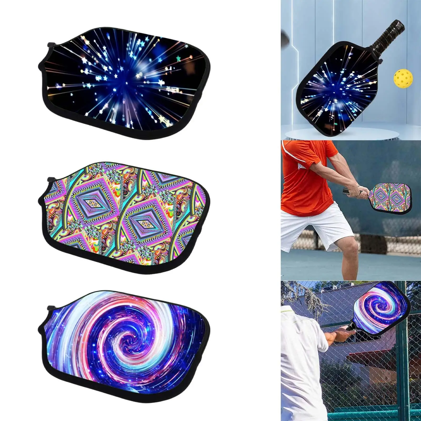 

Neoprene Pickleball Paddle Cover Zip Training Case Protector Rackets Sleeve