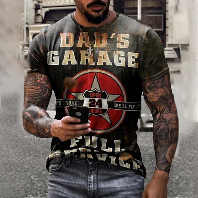 

2022 Fashion Summer Vintage Men's Tshirt Printed Short Sleeve Shirts For Men Street Fashion O Neck Tshirt Male Clothing Top Hot