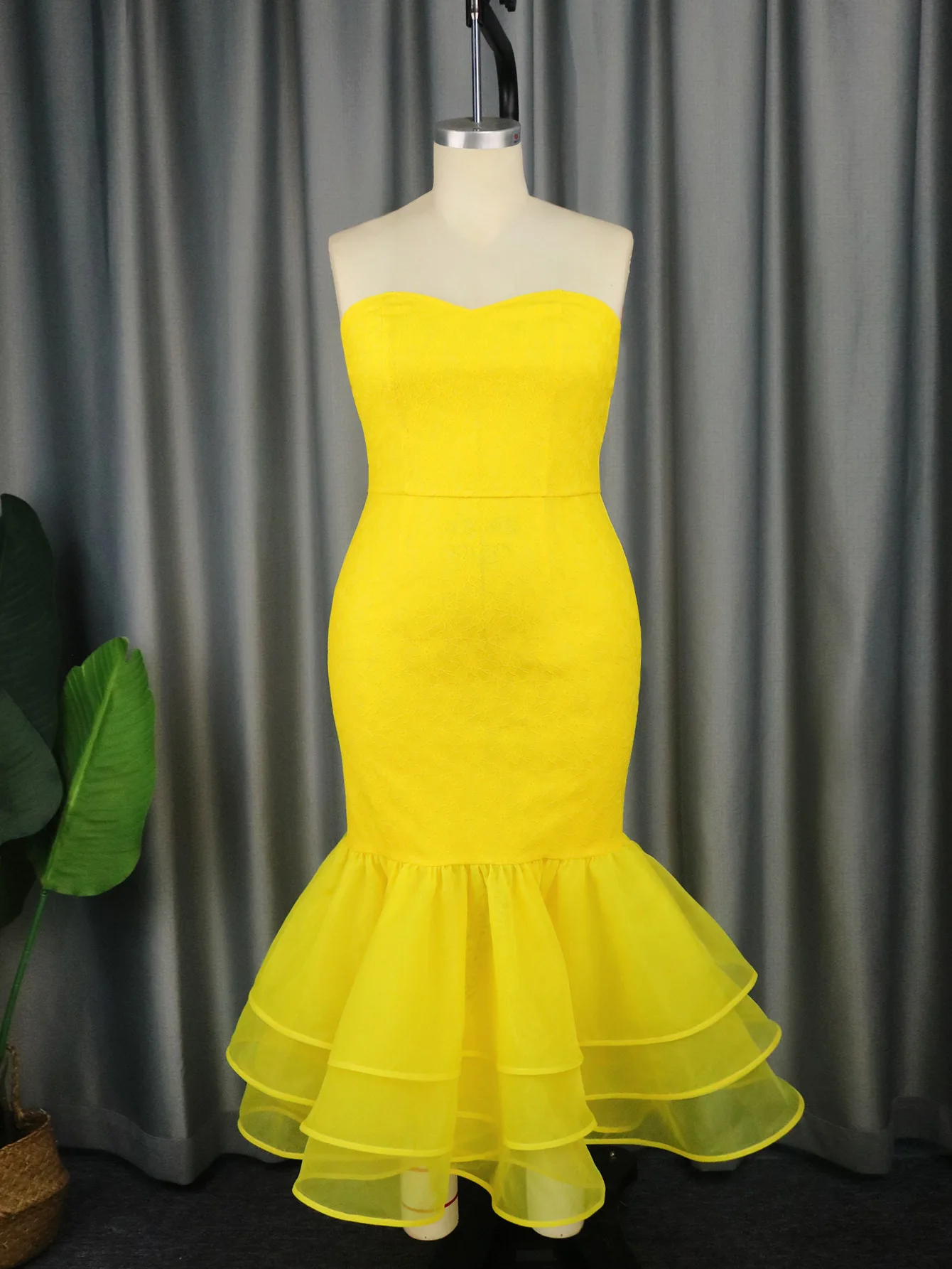 Plus Size Cocktail Dresses For Women Fishtail Mesh Elegant Prom 2023 Summer Evening 4xl Robe Female Luxury Designer Clothing