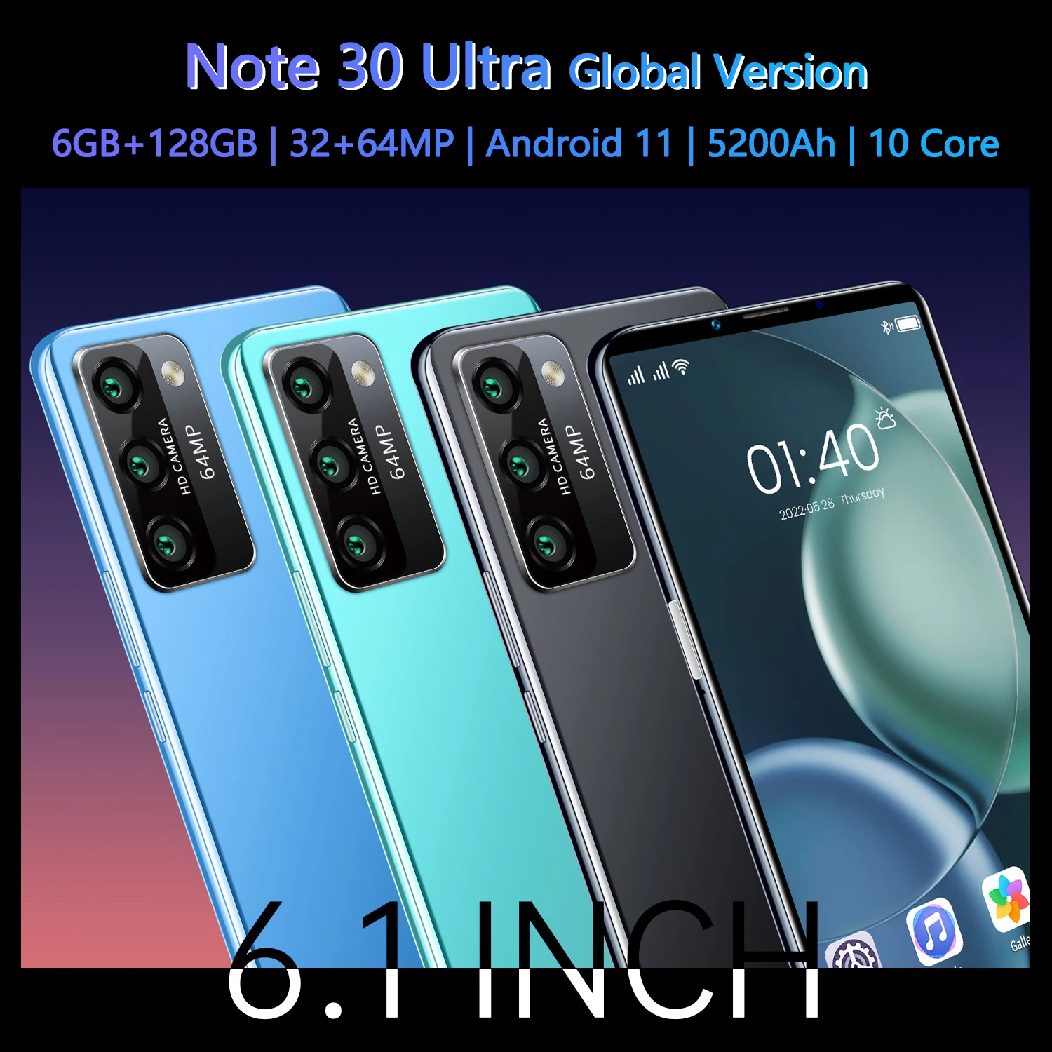 2022 глобальная версия Note30 ультра мобильные телефоны 64 Гб/128 ГБ низкая цена новый