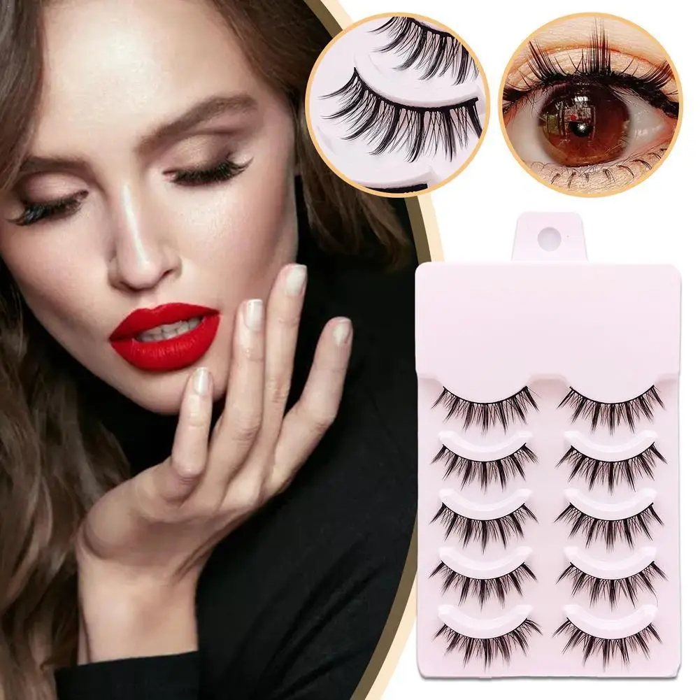 

5 Pair False Eyelashes Accessories Makeup Cosplay Lash Extension Fake Eyelashes Cosmetic Tools False Eyelashes For Beginners