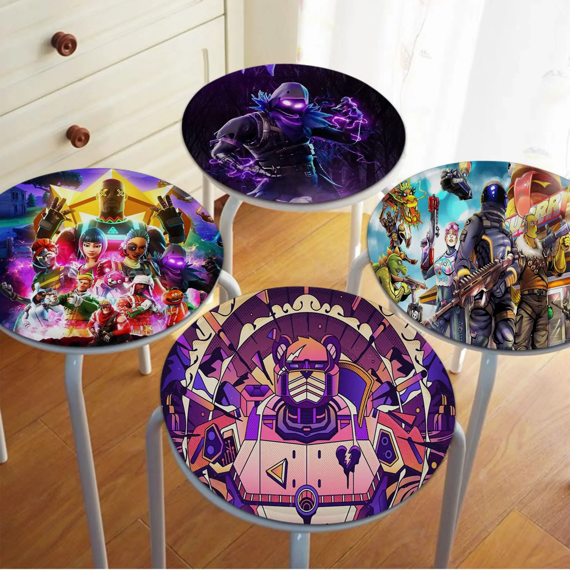 

Cartoon B-Battle-R-RoyaleS FortniteS Tie Rope Dining Chair Cushion Circular Decoration Seat For Office Desk Outdoor Cushions