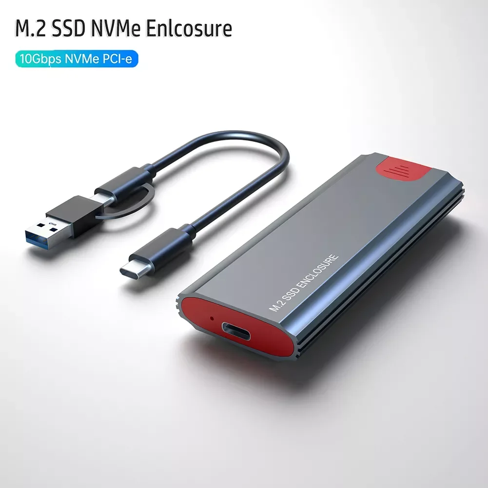 

NEW2023 M.2 NVMe SSD Enclosure Adapter Tool Free Aluminum Case USB C 3.1 Gen 2 10Gbps to NVMe PCIe External Enclosure for M2 NVM