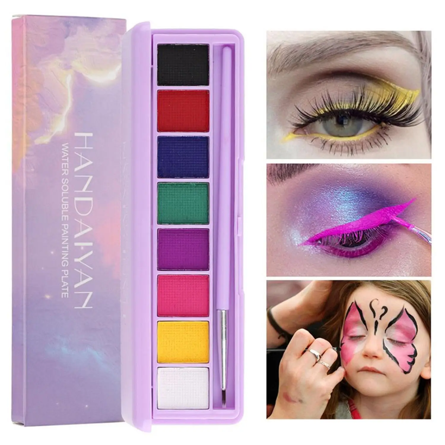 

Water Activated Eyeliner UV Light Neon Pastels Eyeliner Pastel-Black Light UV Reactive Eyeliner Glow in Dark Eye liner Pigment