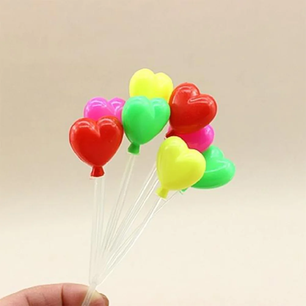 

1 Bunch Adorable Decorative Heart Ballons Cake Decor Mini House Decorations Garden Bonsai Decor