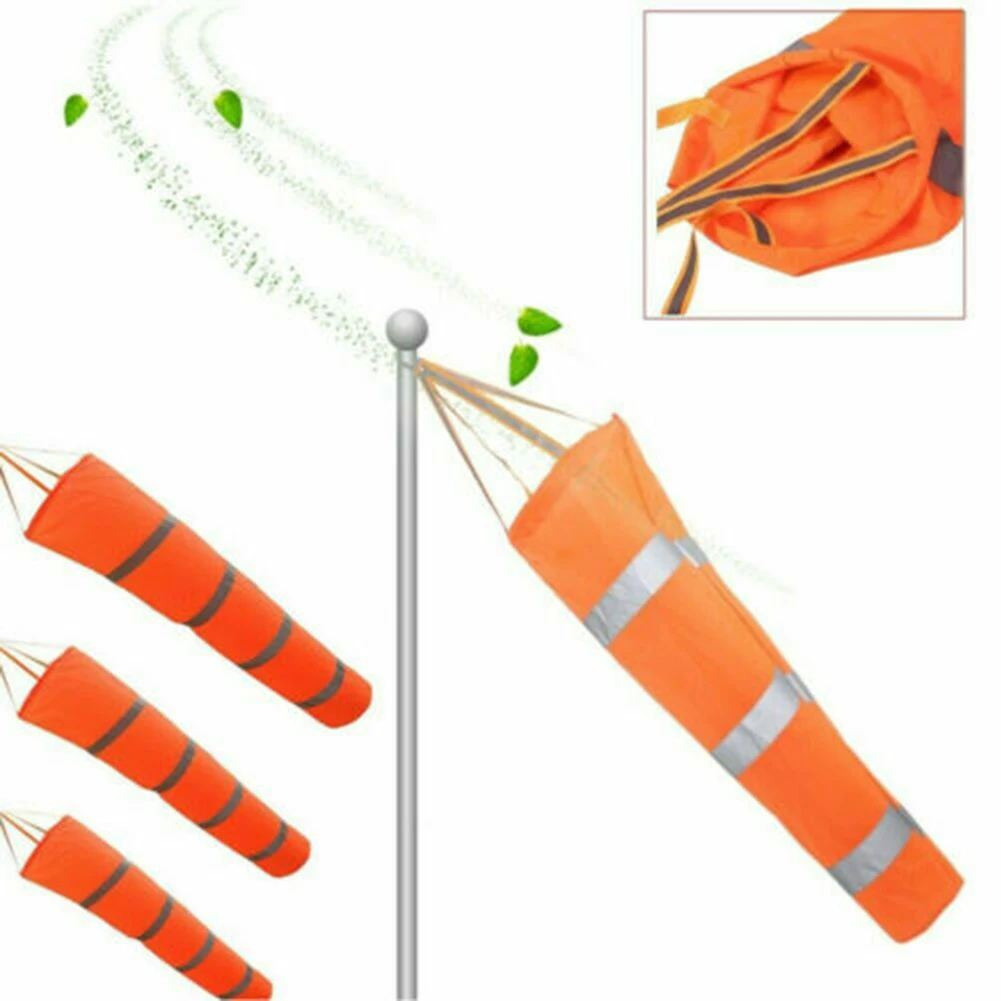 

60/80/100cm Reflective Windsock Weather Vane Waterproof 250D Wind Sock Weather Measurements Wind Spinners Garden Decor