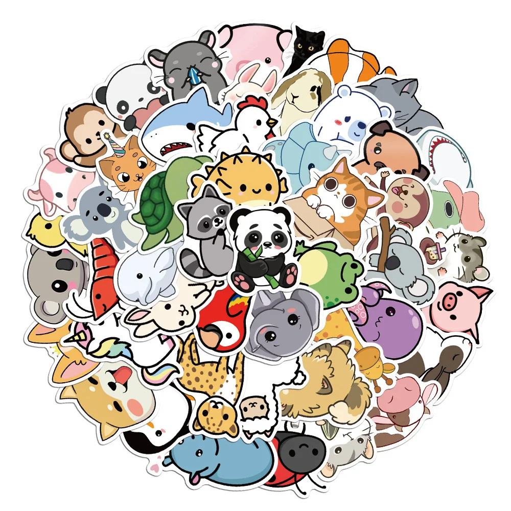 

10/30/50PCS Cute Cartoon Natural Animals Collection Personalized Graffiti Waterproof Sticker Skateboard Water Cup TrendWholesale