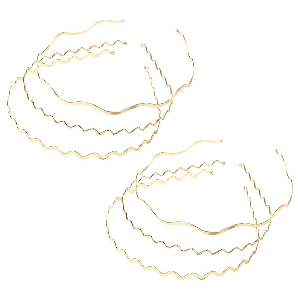 

6 Pcs Girls Hair Accessories Metallic Line Versatile Headdress Fashion Headband Hoops Thin Simple Decoration