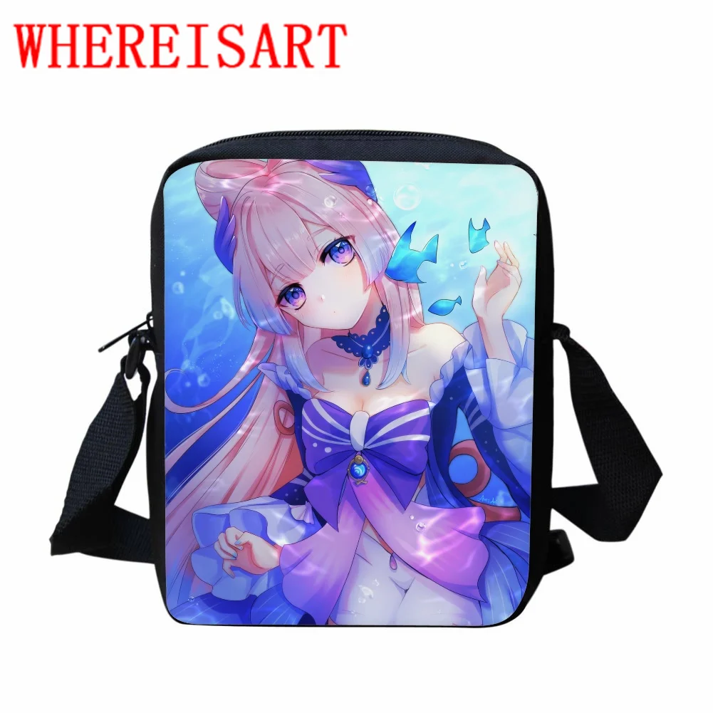

WHEREISART Girls Mini Crossbody Bag Genshin Impact Kokomi Messenger Bags for Women Teenager Casual Shoulder Handbags Bolso Mujer