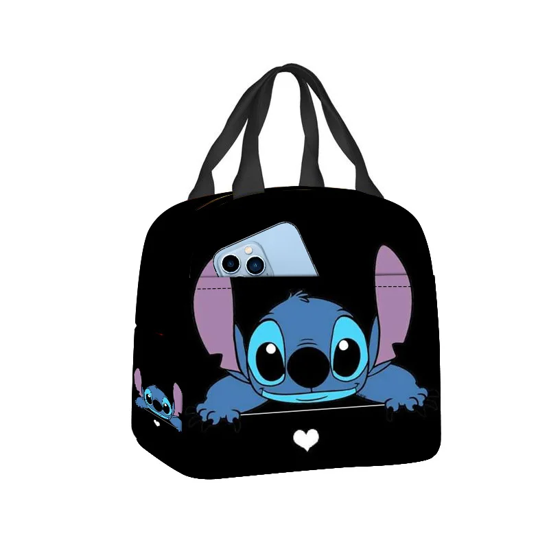 New Disney Lilo and Stitch Boys Girls Kids Portable Insulated Lunch Box Bags Insulated Picnic Cooler Bag Lunch Tote Ice Box images - 6