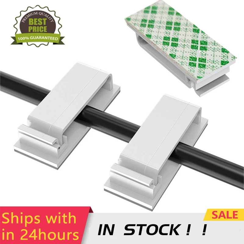 

10pcs Cable Clips Self Adhesive Cord Management Black Wire Holder Organizer Clamp Self-adhesive Car Wire Clip Cable Winder Tool