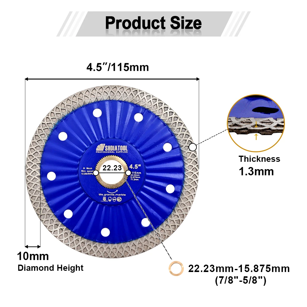 Рисунок 6 - 1/2/3/5 шт SHDIATOOL Dia115mm алмазная