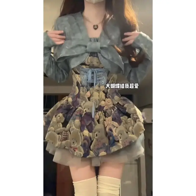 Весенние новые комплекты из двух предметов для милых девочек крутое кожаное