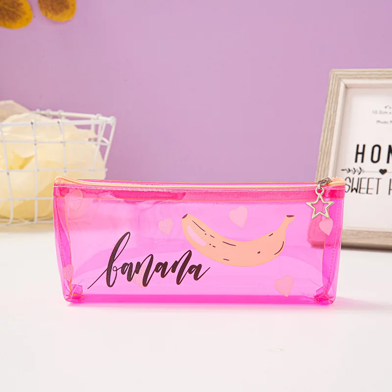 Прозрачный чехол для карандашей с фруктами канцелярские принадлежности из ПВХ