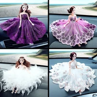 car decoration creative cute fashionable female wedding dress cartoon princess doll handmade gifts