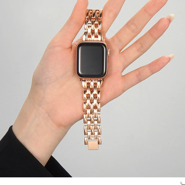 For Apple Watch7 Watch Strap Apple Watch 8 Generation Iwatch654321se Metal Watch Strap Advanced Sense Chain 45/41/40/44mm