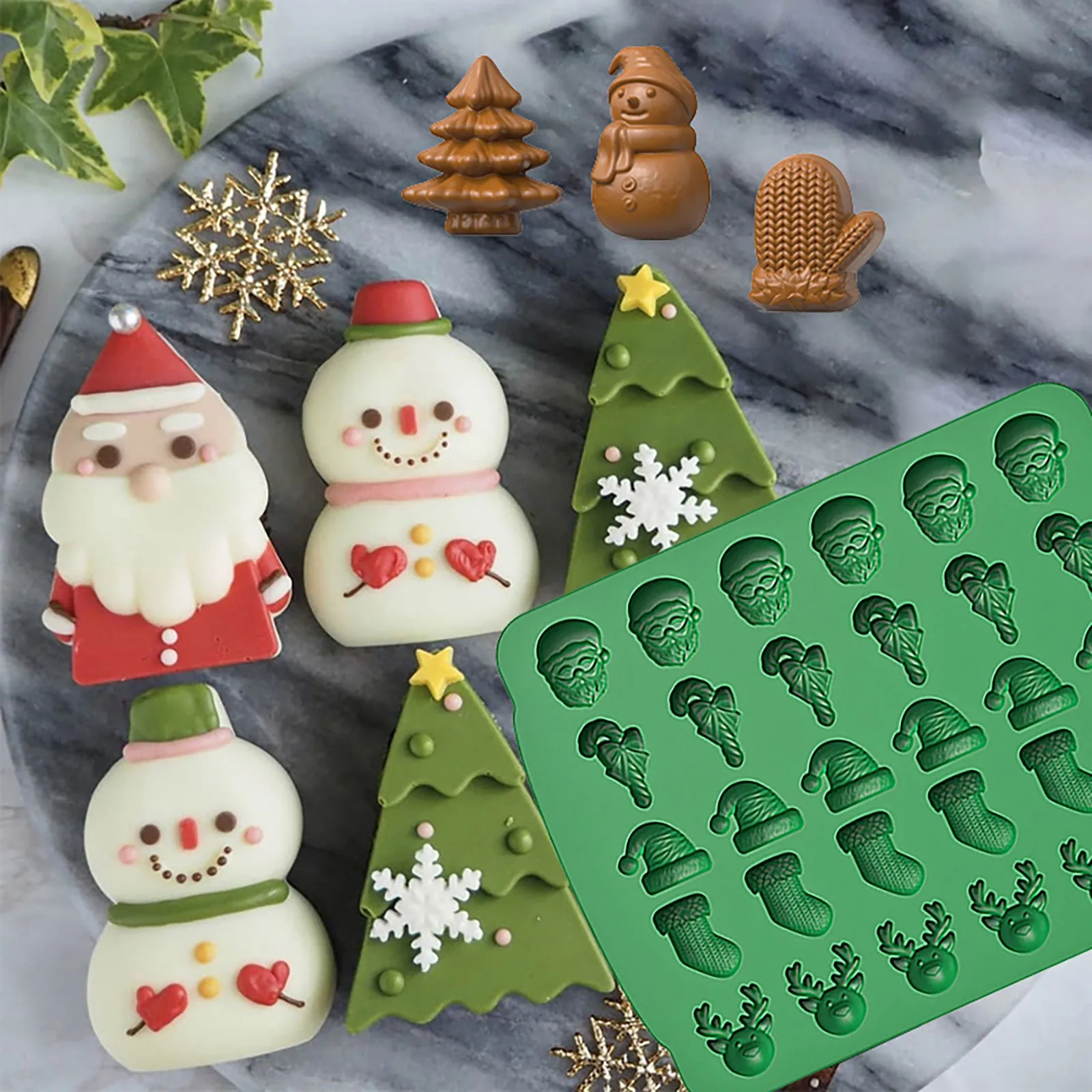 

Силиконовая Подсветка, подарок, Рождественская елка, снежинка, Санта-Клаус, снеговик, шляпа, Рождественская серия