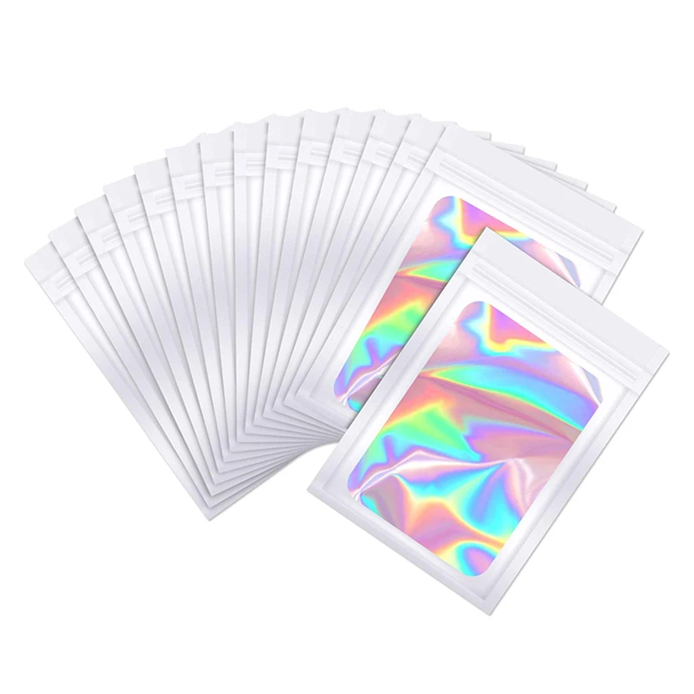 

100 шт. голографические пакеты, полупрозрачные запайки Для Хранения Носков