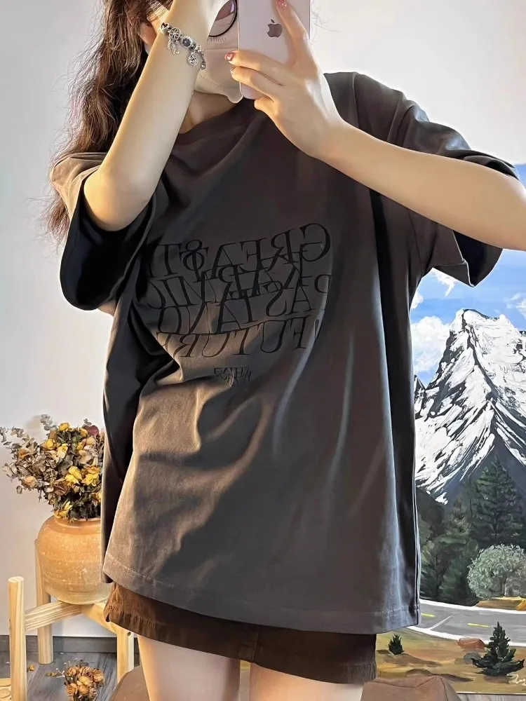 Американские Футболки с графическим принтом для женщин топы большого размера