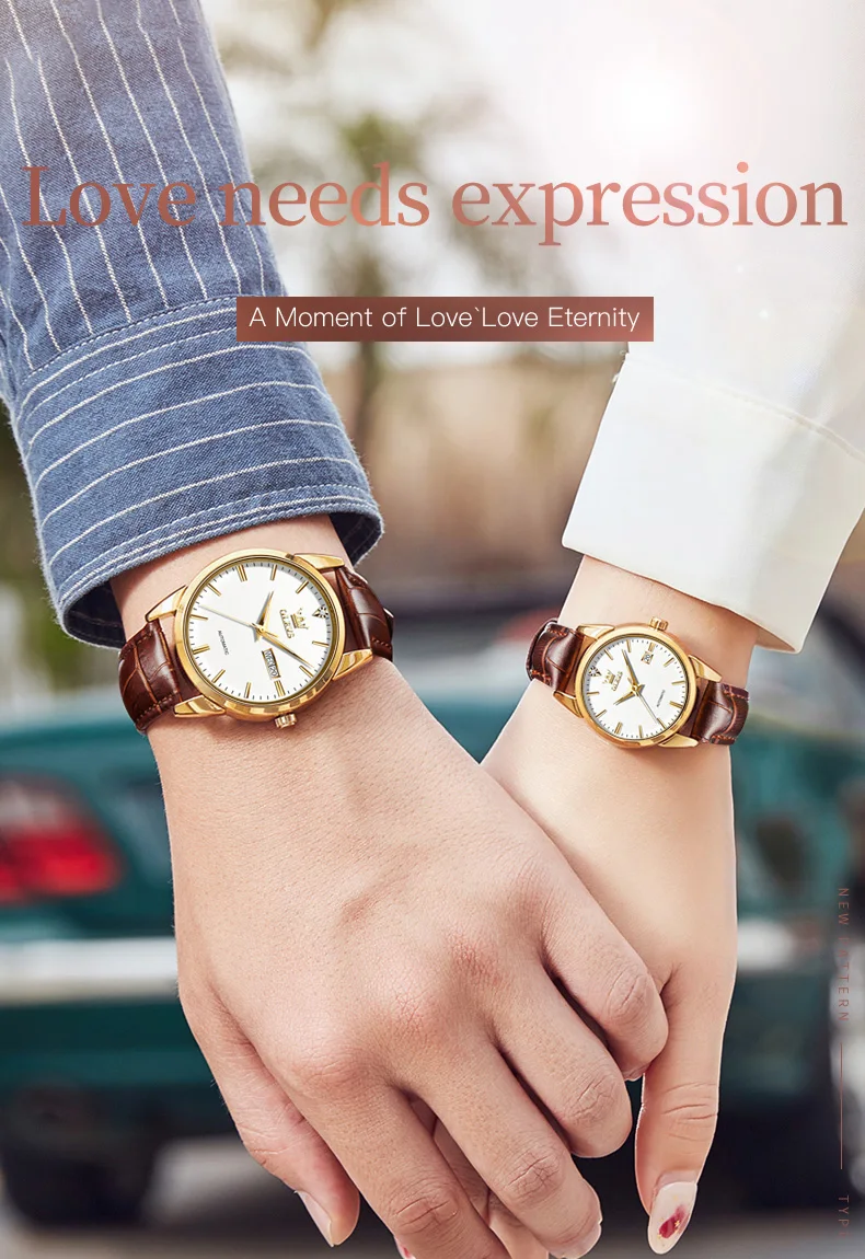 

OLEVS New trend mechanical watch men's fashion waterproof belt lovers watch