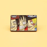anime pirate ship monkey d luffy brooches enamel pins one piece for fans fashion backpack bags lapel badge friends kids for gift