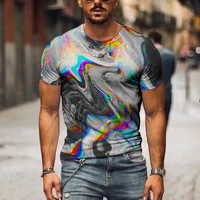 summer crew neck 3d colorful t shirt for men full printed tees short sleeve tops summer casual shirts men clothing tops tee 6xl