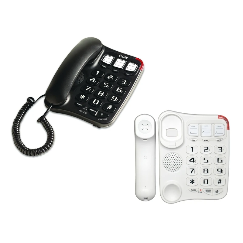 TCF-2300 Senior Telephone Landline Phone Large Button Loudspeaker Phone for LowVisionGroup Black White N58E