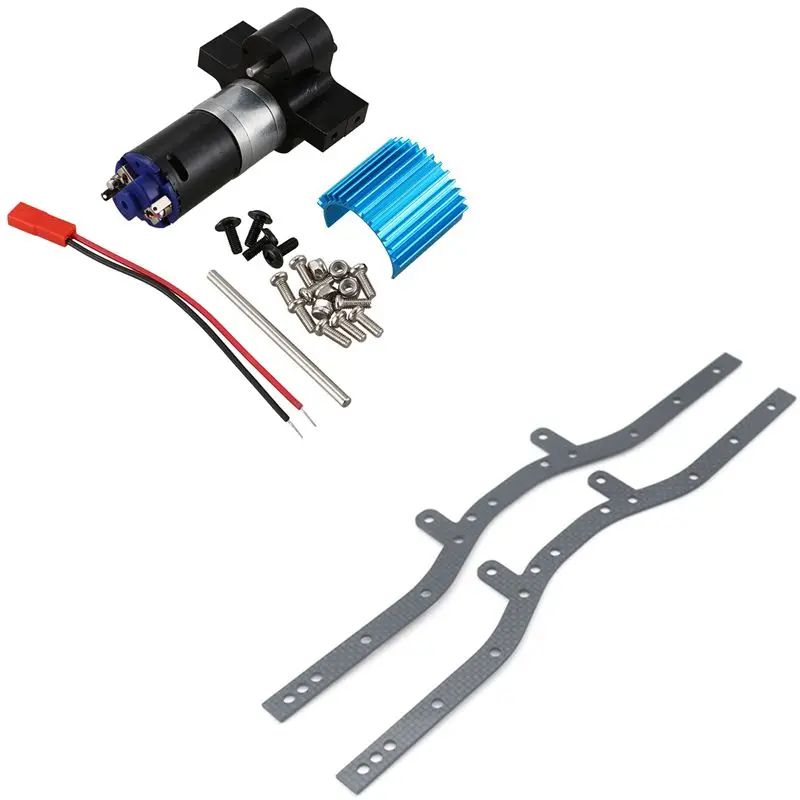 

1 компл. 370 мощный металлический двигатель реверсивный редуктор и 1 комплект углеродного волокна шасси балка для WPL