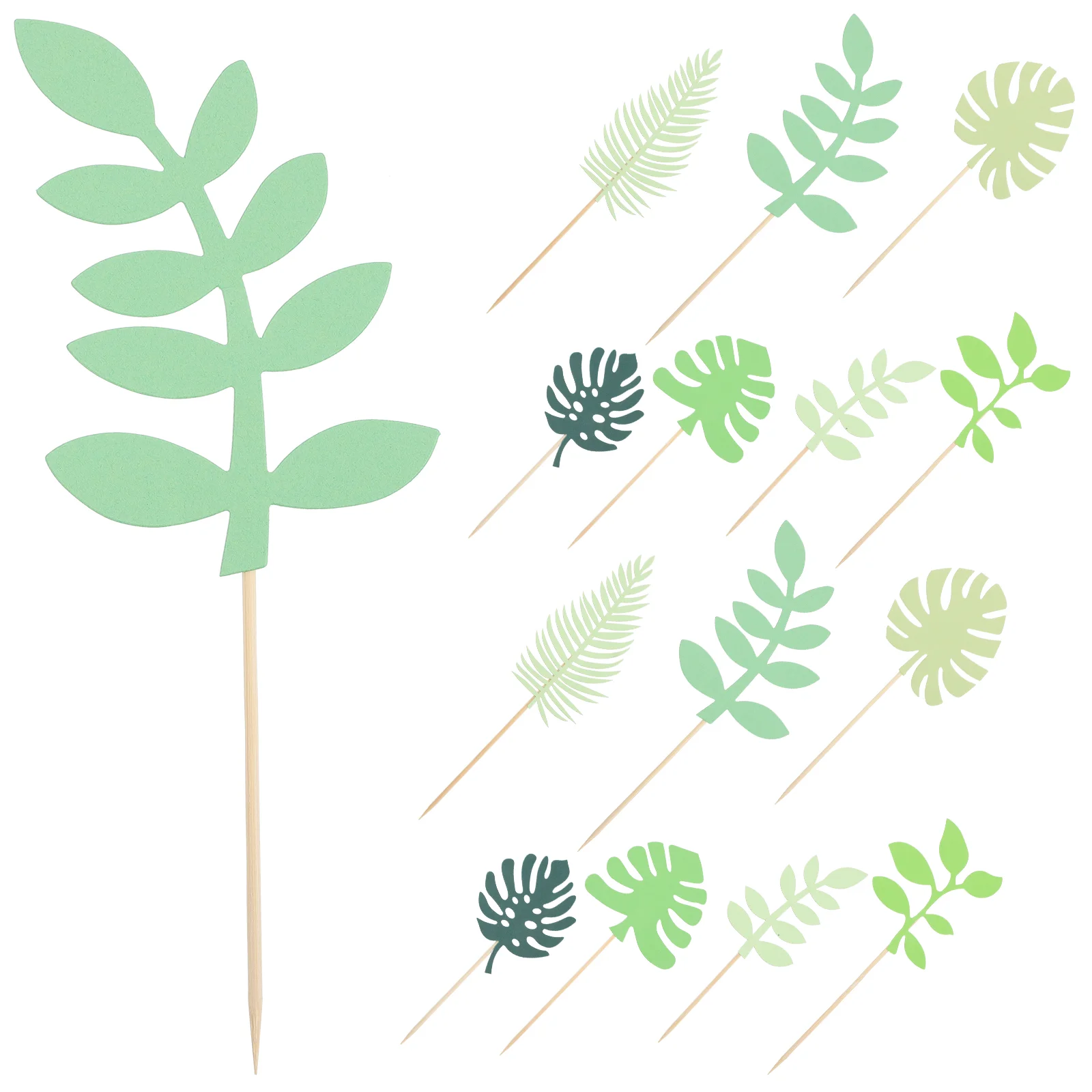 

35pcs Greenery Party Plants Delicate Tropical Leaves Creative Cake Picks Cupcake Topper Diy Cake Decor Birthday Day Cake Pick
