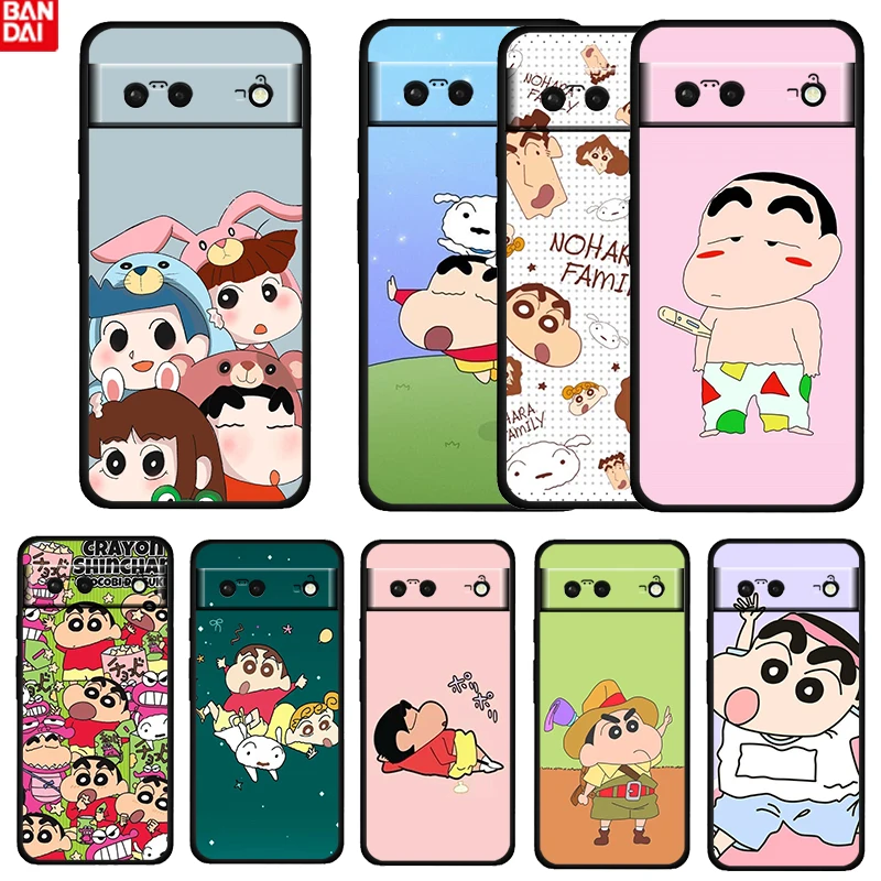 

Crayon Shin-chan Boy Shockproof Cover For Google Pixel 6 6A 5 4 5A 4A XL Pro 5G Fundas Soft Silicone Black Phone Case Cover Capa