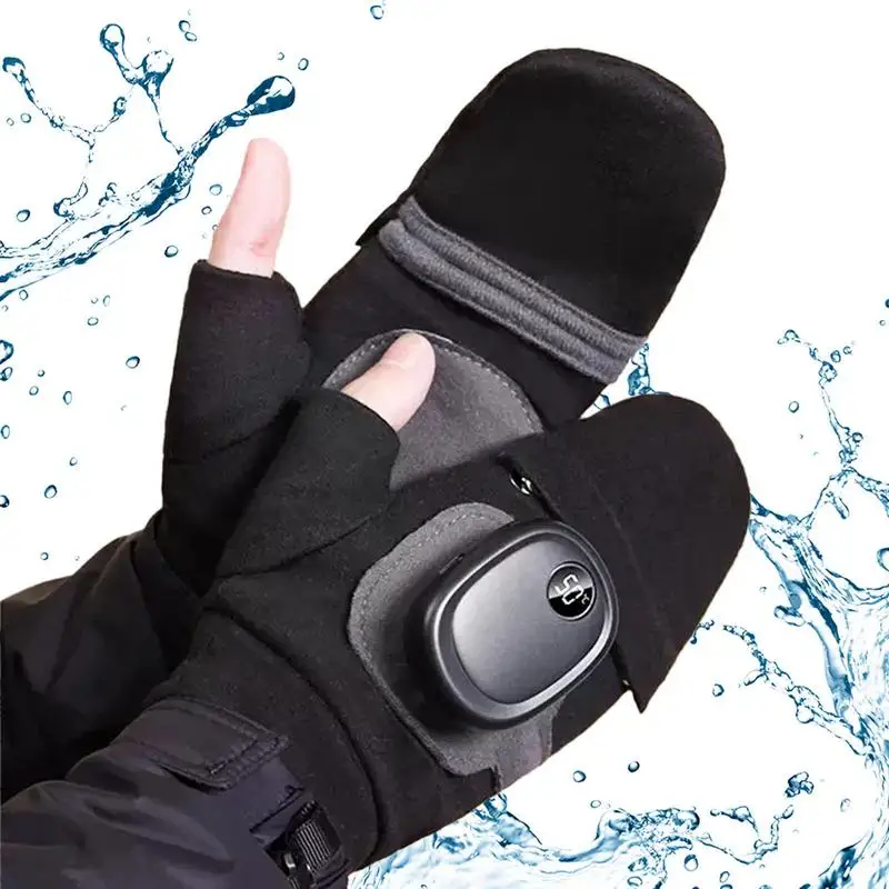 

Heated Gloves Hand Warmer Electric Gloves Waterproof USB Rechargeable Winter Gloves With Three Gears Full-Finger Warm Gloves