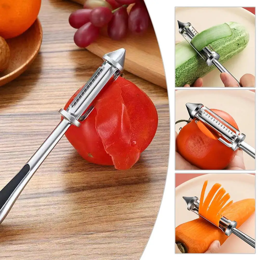 

3 In 1 Fruit And Vegetable Peeler Alloy Sharp Peeler Kitchen Handheld Accessories Gadget Grater Kitchen Peeler Potato Carro N2P6