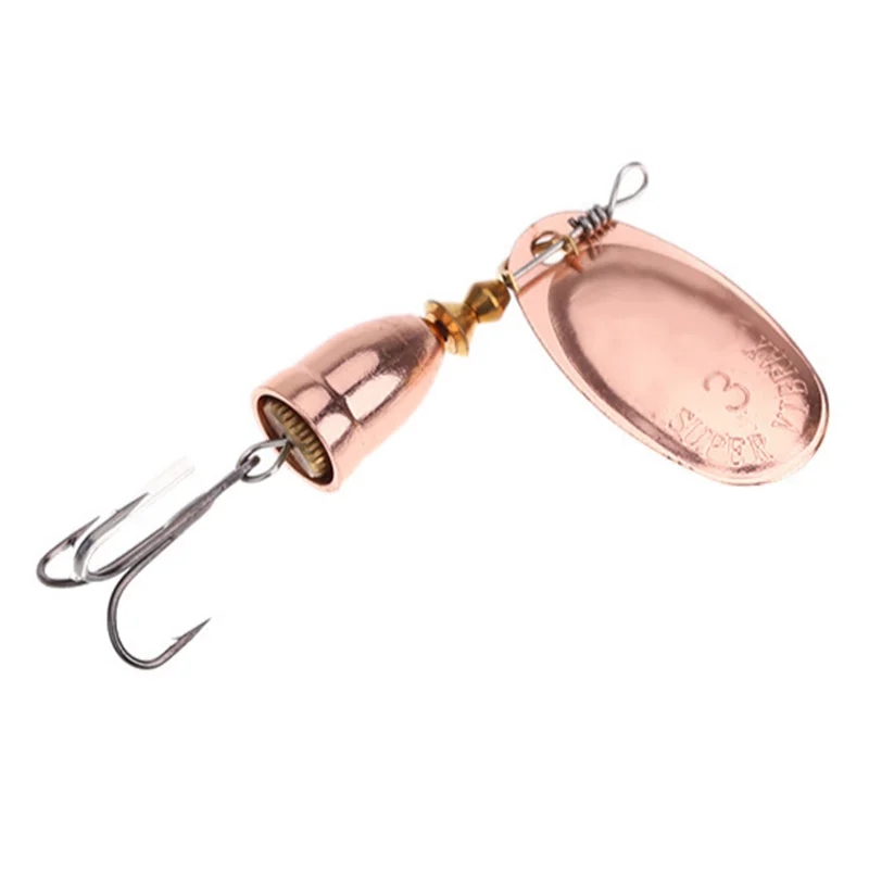 Blade Rotating Spinner Metal Lure Brass Hard Artificial Spoon Bait Copper Freshwater Creek Trout Fishing Tackle