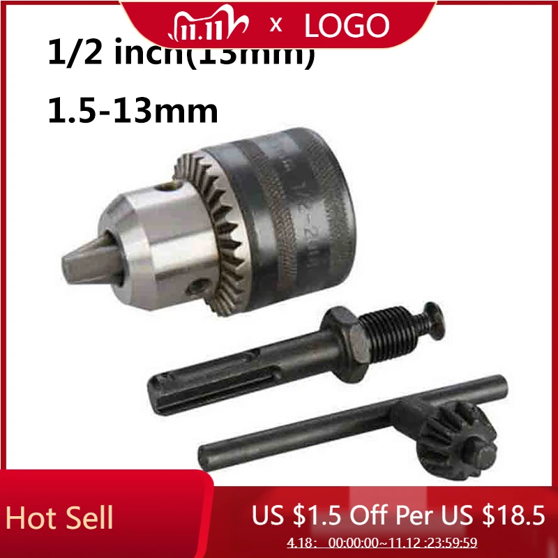 

1pc 1/2"13mm Adapter Keyless Chuck Drill Bits Replacement For DEWALT BOSCH Makita 1.5-13mm Chuck With SDS Plus Key