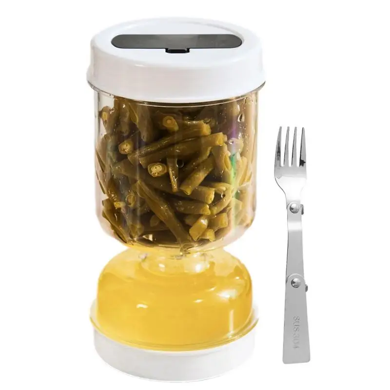 

Pickle Hourglass Jar Dry And Wet Dispenser Pickle And Olive Pickle Strainer Container Leak-proof Lid Juice Separator Container