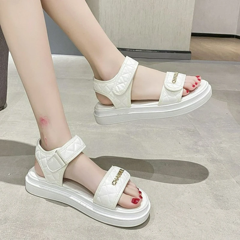 

Platform Sandals Woman Summer 2022 High Heels Thick Sole Fashion Women Shoes Straps Shoe Luxury Women's
