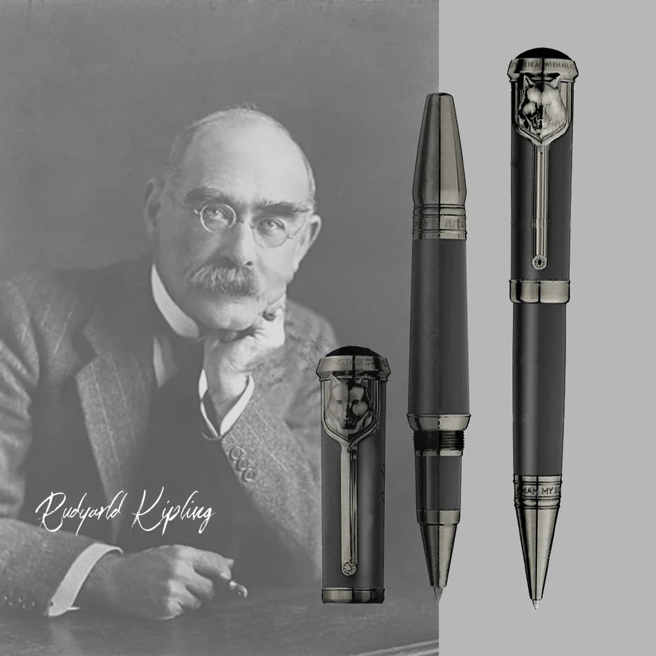 

YAMALANG MB Pen Writer Signature Edition Rudyard Kipling Luxury Ballpoint Pen Monte Stationery With Embossed Wolf Head Design